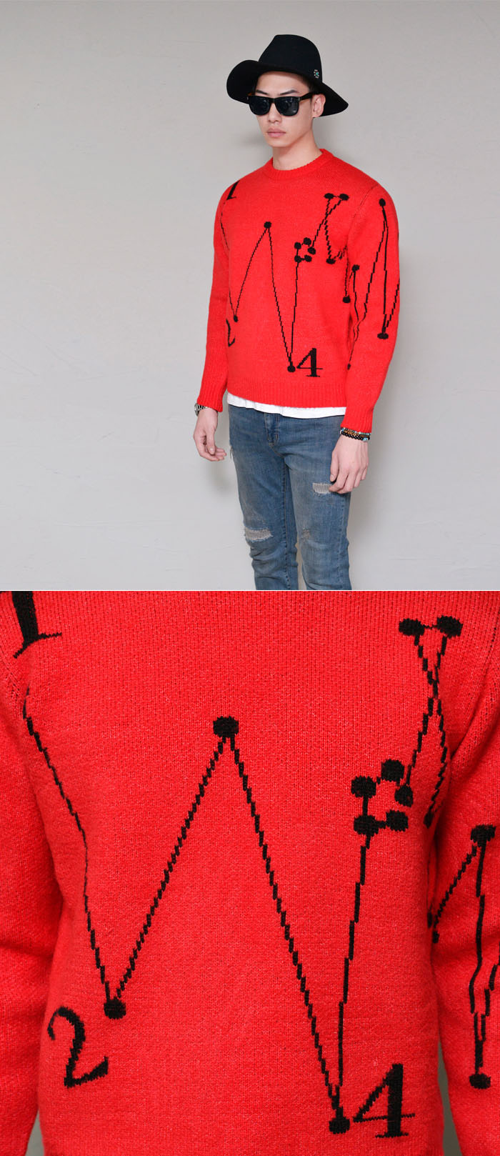 Tops Knits Funky Pattern SweaterKnit 172 GUYLOOK Men's Trendy